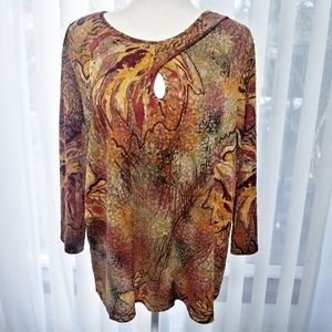 French Laundry Blouse Autumn Tones Plus Si…